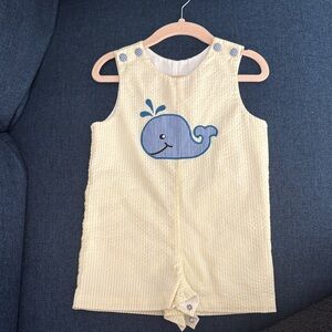 Yellow Whale Print Kids One Piece